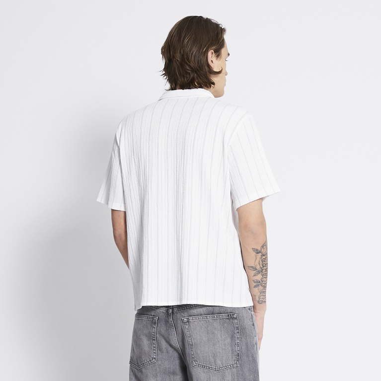 Short sleeve shirt "Steven Structure Stripe" Light blue